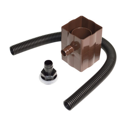 Image for Floplast Brown FloSaver 65mm Square & 68mm Round Rainwater Diverter RVS1BR