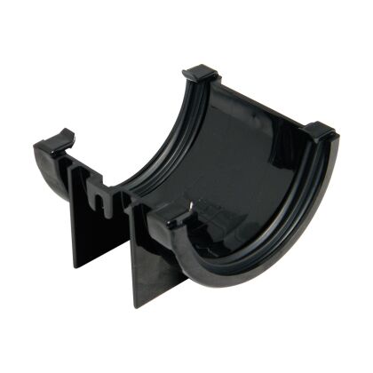 Image for Floplast 76mm Black Halfround MiniFlo Union Bracket RUM1B