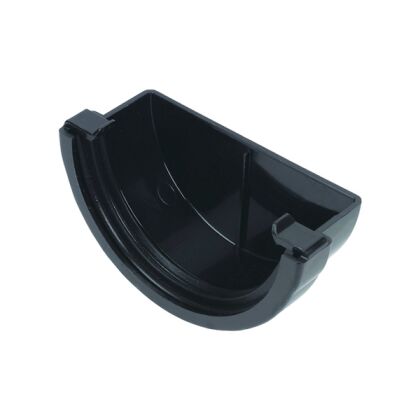 Image for Floplast 76mm Black Halfround MiniFlo External Stopend REM1B