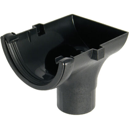 Image for Floplast Gutter Black HR 112mm Stopend Outlet RO2B HRGBL 256347 STOCK