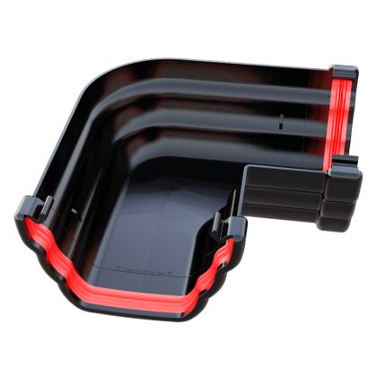 Image for Freefoam 90 Degree Ogee Gutter Angle Black FRO603BL