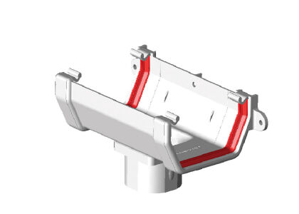 Image for Freefoam Square Gutter Running Outlet White FRS605