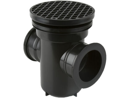 Image for Brett Martin 110mm 90° Outlet Round Grid Roddable Back Inlet Gully B1001