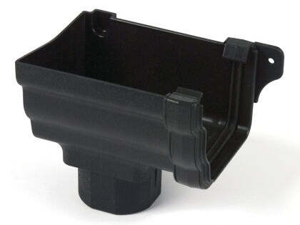 Image for Brett Martin 106mm ProStyle Cast Iron Effect Left Hand Stopend Outlet Black BR856LCI