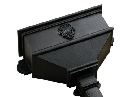 Image for Brett Martin Cast Iron Effect Long Hopper with Shell Black (Suitable for 68mm Round or 65mm Square pipe) BRH5SL