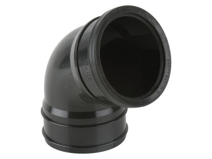 Image for Brett Martin 110mm 112.5° Ring Seal / Solvent Socket Top Offset Soil Pipe Bend Black BS408B