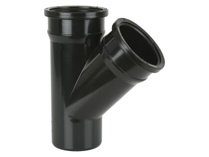 Image for Brett Martin 110mm 135° Double Ring Seal Socket Soil Pipe Branch without Bosses Black BS419B