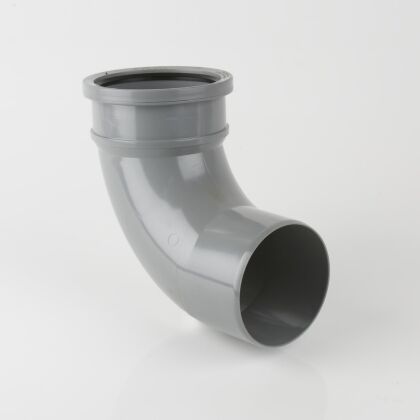 Image for Brett Martin 110mm 92.5° Single Ring Seal Socket Soil Pipe Bend Grey BS420G