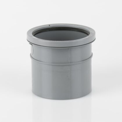 Image for Brett Martin 110mm Single Ring Seal / Solvent Socket Soil Pipe Coupling Grey BS432G