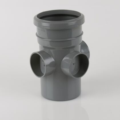 Image for Brett Martin 110mm Soil Pipe Single Ring Seal Socket Triple Boss Pipe Grey BS445G