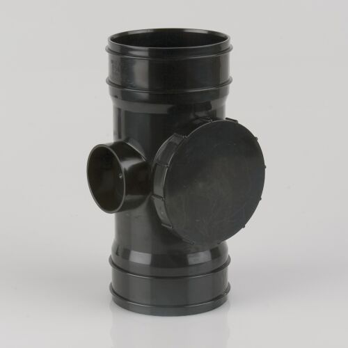 Image for Brett Martin 110mm Soil Pipe Double Solvent Socket Access Pipe Black BS477B