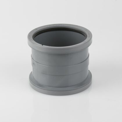 Image for Brett Martin 110mm Soil Pipe Double Ring Seal Slip Coupling Grey BS478G