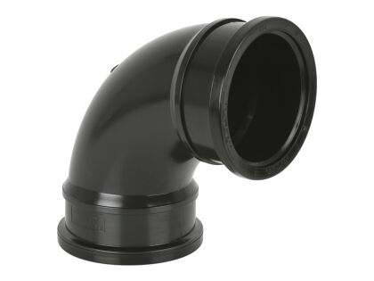 Image for Brett Martin 110mm 92.5° Soil Pipe Double Ring Seal Socket Bend Black BS480B