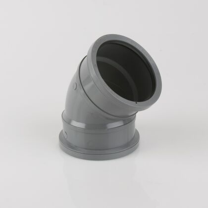 Image for Brett Martin 110mm 135° Soil  Pipe Double Ring Seal Socket Bend Grey BS482G