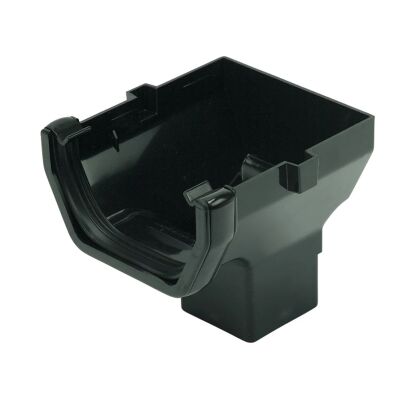 Image for Floplast 114mm Square Black Stopend Outlet ROS2B