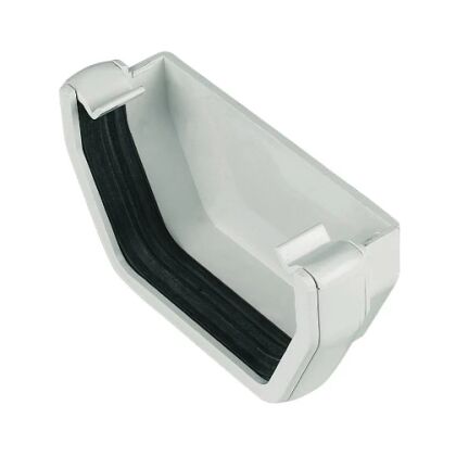 Image for Floplast 114mm Square White External Stopend RES1W