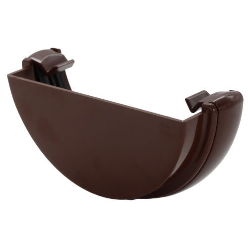 Image for Floplast 112mm Half Round Brown External Stopend RE1BR