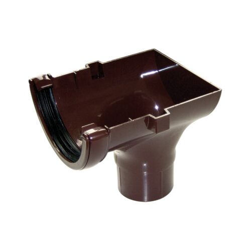 Image for Floplast 112mm Half Round Brown Stopend Outlet RO2BR