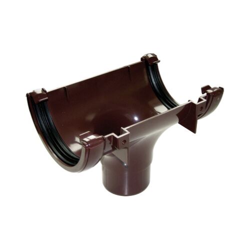 Image for Floplast 112mm Half Round Brown Running Outlet RO1BR