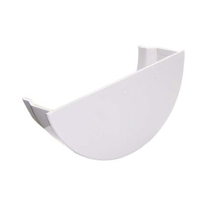 Image for Floplast 112mm Half Round White Internal Stopend RE2W