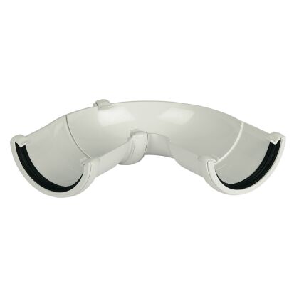 Image for Floplast 112mm Half Round White Adjustable Angle RA3W